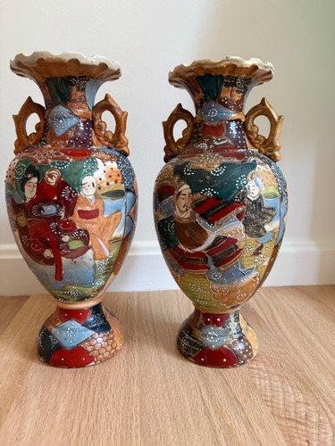 Pair vintage satsuma - of,