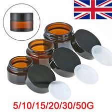 Glass Amber Cosmetic Cream Bottle Lip Balm Container Jar Pots Makeup Vials Boxes