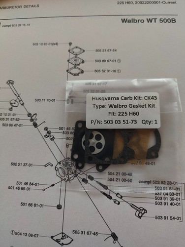 Husqvarna hs225 h60 h75 - hs225,