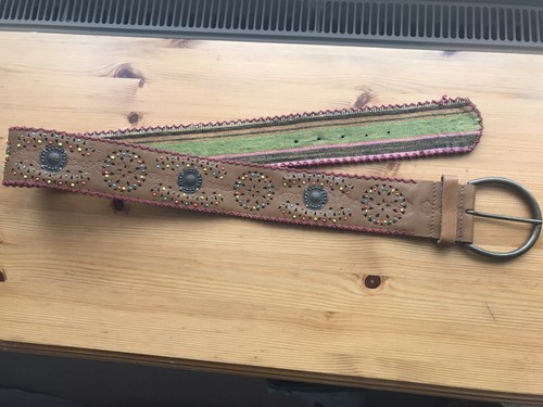 Brown embellished buckle belt - embellished,