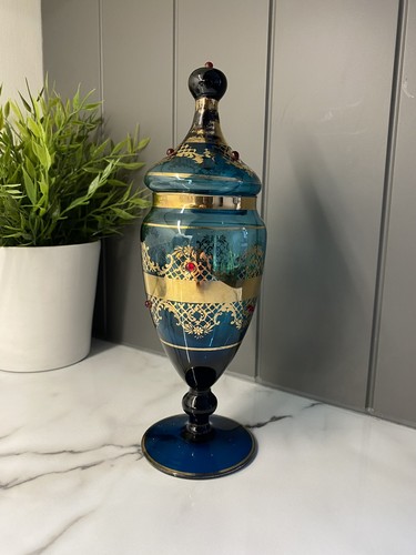 Blue glass apothecary candy - glass,
