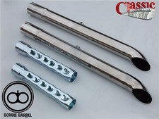 Universal slash cut extension exhausts pair for classic motorcyles
