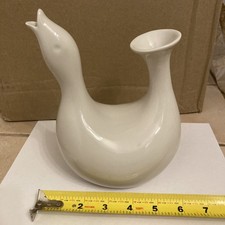 RARE EVA ZEISEL ALDRICH MUSEUM WHITE PORCELAIN SWAN BIRD VASE Coffee Pot 7" H