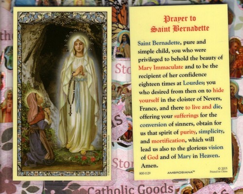 Prayer saint bernadette - to,