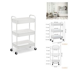 Stylish 3-Tier Rolling Metal