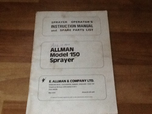 Allman model 150 sprayer 1979 - allman,