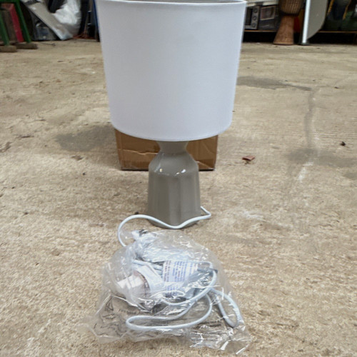 Grey ceramic table lamp - table, glossy
