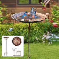Outdoor Garden Metal Bird Bath