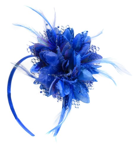 Flower feather hair fascinator - flower,