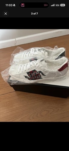 Gucci ace embroidered snake - embroidered,