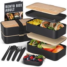 Bentoheaven Premium Bento Box Adult Lunch Box with Compartments for Women & Men