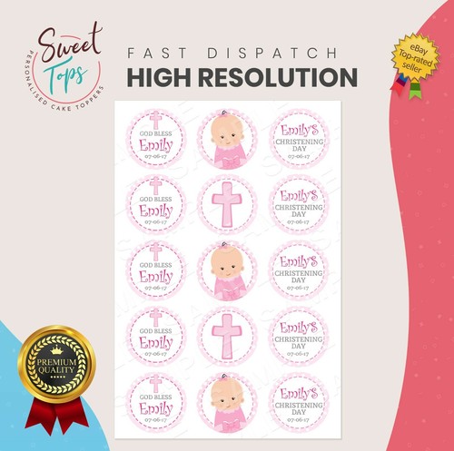 15x girl christening - 2", round