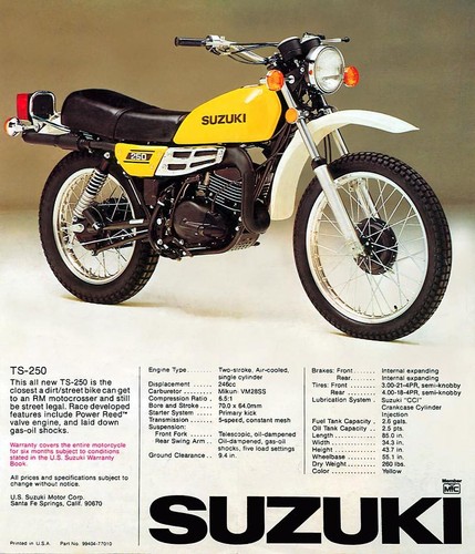 1977 suzuki 250 - suzuki, ts-250