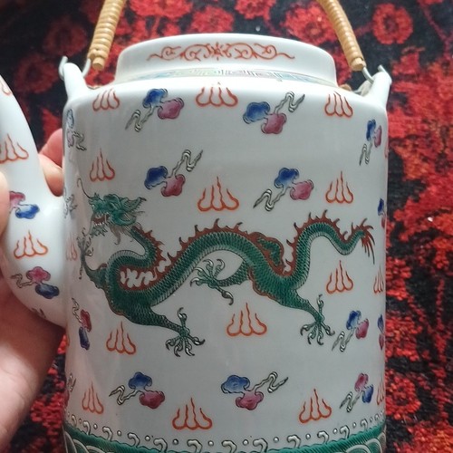 Porcelain dragon tea pot - porcelain,