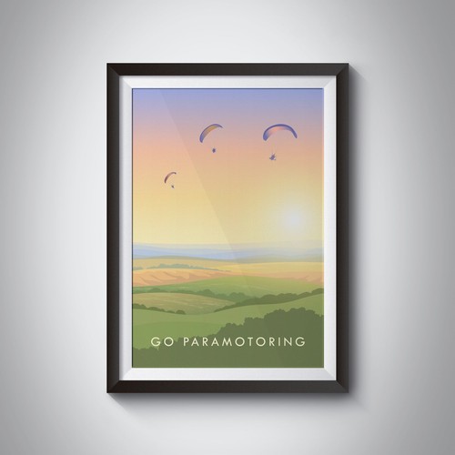 Paramotoring travel poster - paramotoring,