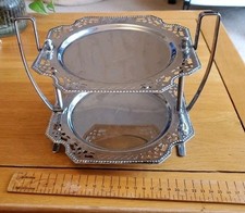 Art Deco Silver Metal Two Tier