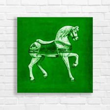 Vintage Carousel Horse Green