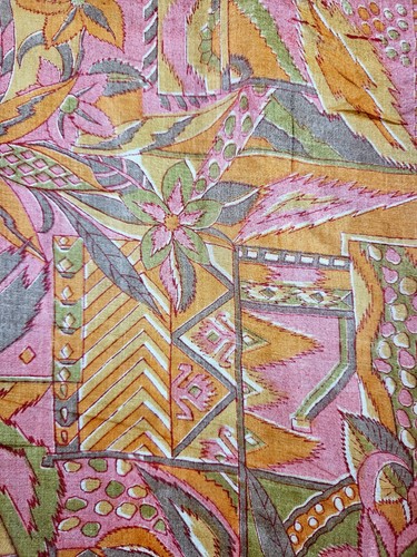 Vintage silk sari - silk, coral