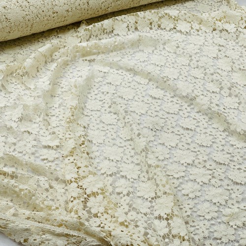 Cream floral guipure - cream,