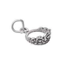 Sterling Silver Crown Charm Tiara Crowns Royalty Charms