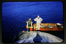Northern Pike Fishing Men with Boat n 1958, Kodachrome Slide aa 11-1a