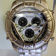 Philip persio quartz japan movement clander mens watch with crystal protection
