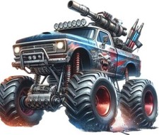 Colourful Monster Truck Wall