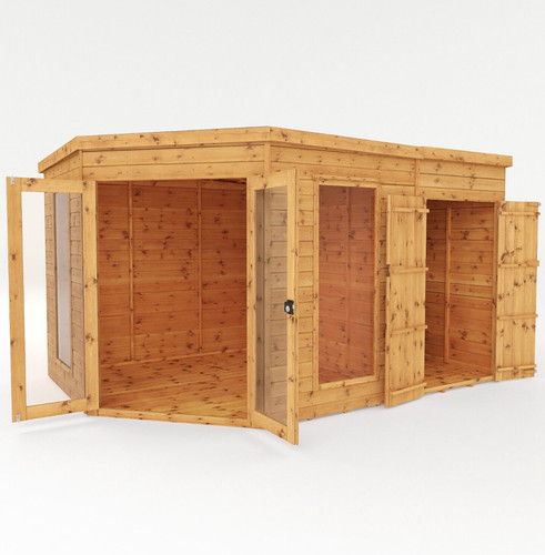 Corner summerhouse side shed - corner,