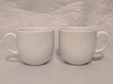 2 X White By Denby Mugs Used