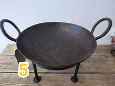 Original Indian Fire Bowl 28cm Diameter  Kadai with new stand. Antique Genuine 