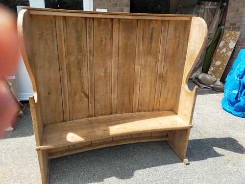 Antique pine barrel back - antique,