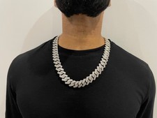 premium qulity iced chain 20mm 3 row prong set bext day UK delivery