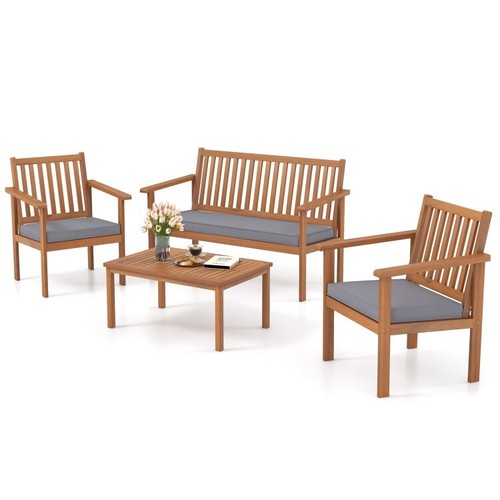 Pcs patio garden acacia wood - 4,