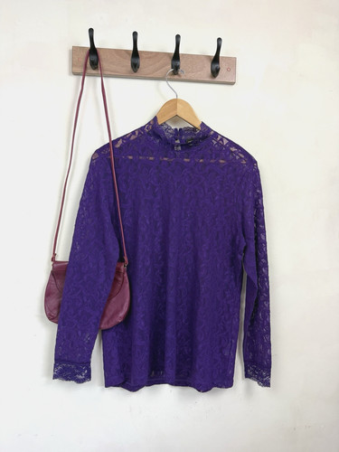 Pompoos purple lace top - purple,