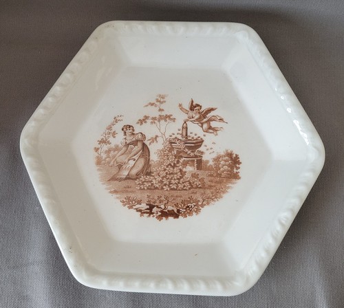 Ridgway brown transfer printed - brown,