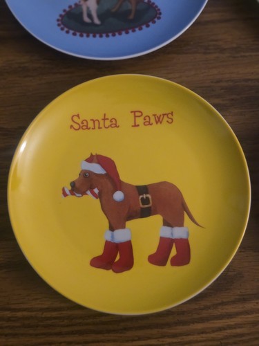 Christmas dogs ceramic plates - christmas,