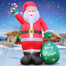 Christmas Decor 8FT Outdoor LED Lighted Inflatable Santa Claus / 5FT Snowman