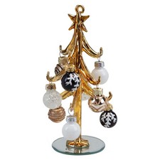 Christmas Glass Bauble Tree Decoration 19cm x 8cm Gold X 1