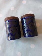 Vintage Hornsea Pottery Heirloom Blue Cruet Set Salt & Pepper Pots