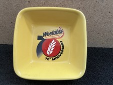 Weetabix 70th Anniversary Square Yellow Cereal Breakfast Bowl x 4