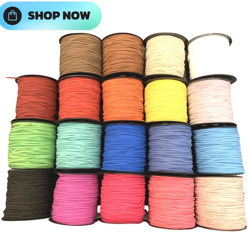 Flat faux suede leather cord - flat,