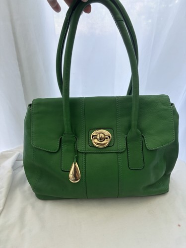 Green leather tula bag read - bag.,