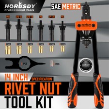 Professional 14" Hand Rivnut Nut Thread Riveter Gun Repair Tool Kit 7x Mandrels
