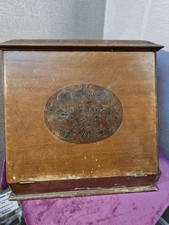 Antique Victorian Oak Stationary Box with Writing Slope