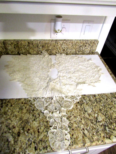 Antique victorian lace shawl - antique,