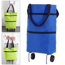 Lightweight Folding Shopping Trolley 2 Wheels Bag Cart Luggage Seller Metal Pull