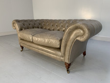 Beaumont & Fletcher "Grenville" 2-Seat Chesterfield Sofa - In "Siena" Grey Le...