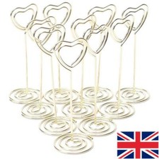 10x Heart Pattern Table Number Name Card Holder Party Memo Photo Stand Note Clip