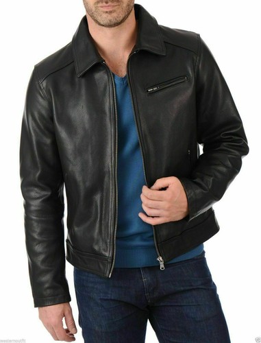 Men leather jacket cafe - men's,