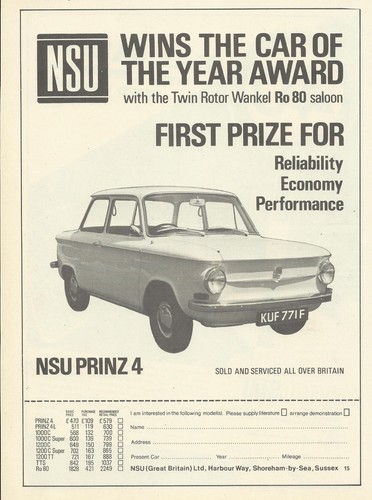 Nsu prinz - 4, range
